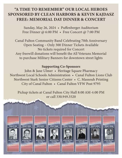 MEMORIAL DAY 2024 FREE DINNER AND CONCERT